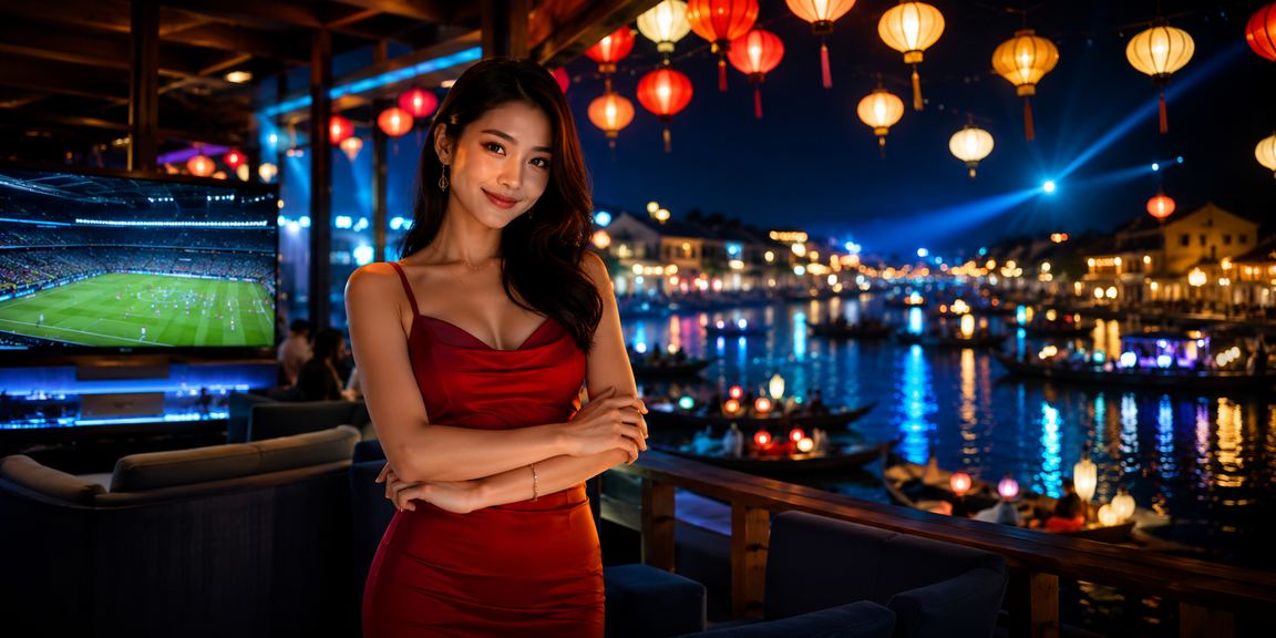 Người dùng kiểm tra điện thoại trong quán cà phê Hội An trước khi đăng nhập tài khoản